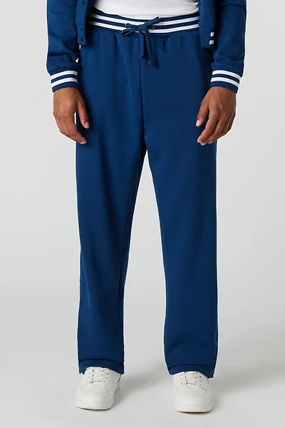 Pantalon d'entraînement de style universitaire en molleton à taille coulissante