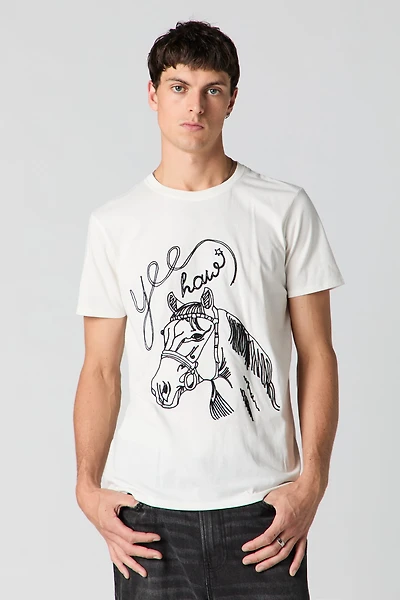 T-shirt avec motif brodé Yeehaw