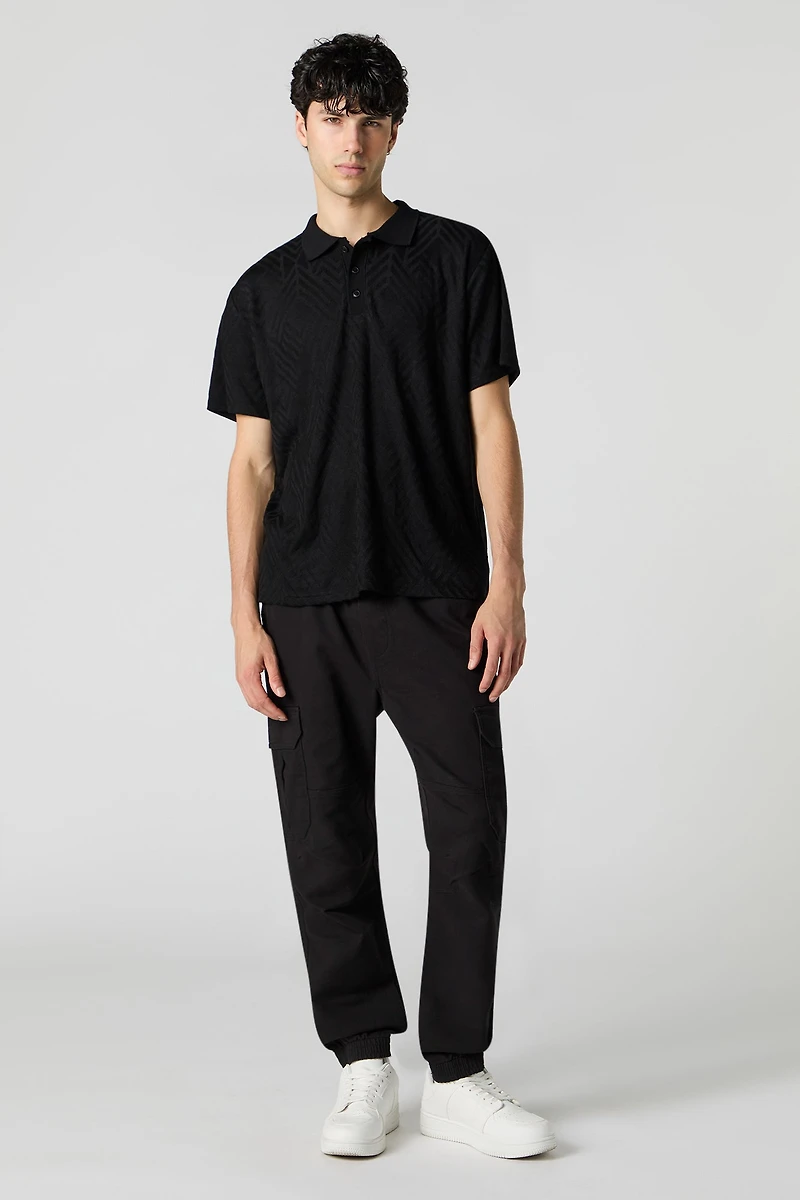 Geo Knit Polo T-Shirt