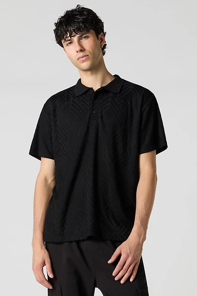 Geo Knit Polo T-Shirt