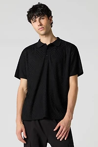 Geo Knit Polo T-Shirt