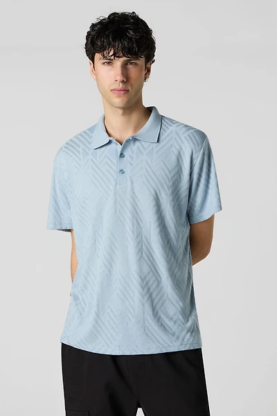 Polo en tricot avec motif géométrique