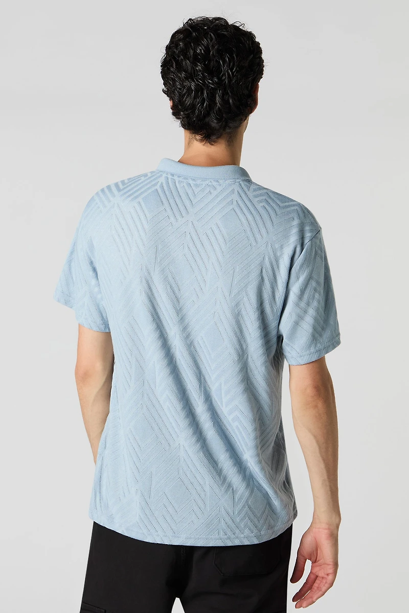 Geo Knit Polo T-Shirt