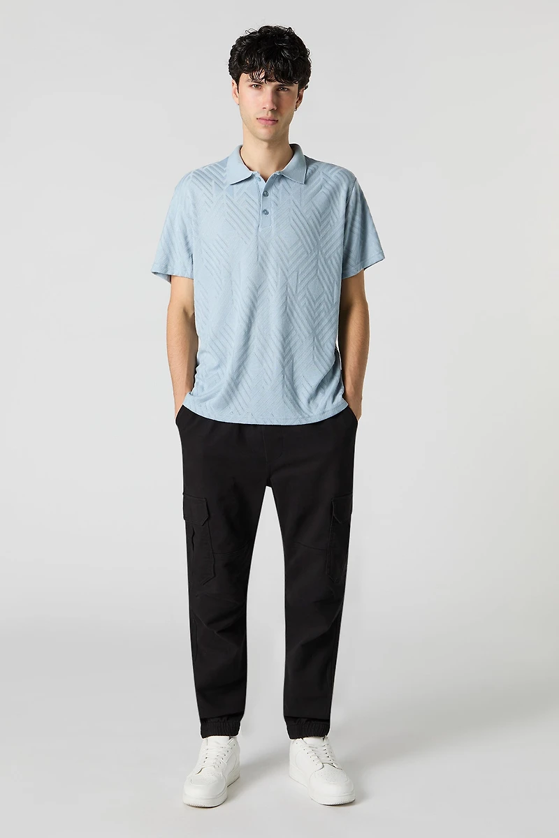 Geo Knit Polo T-Shirt