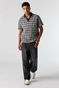Textured Polo Top