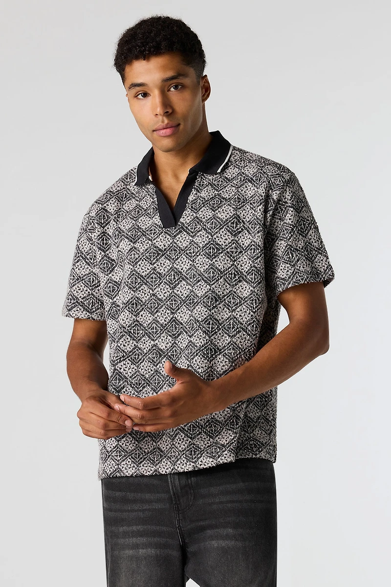 Textured Polo Top