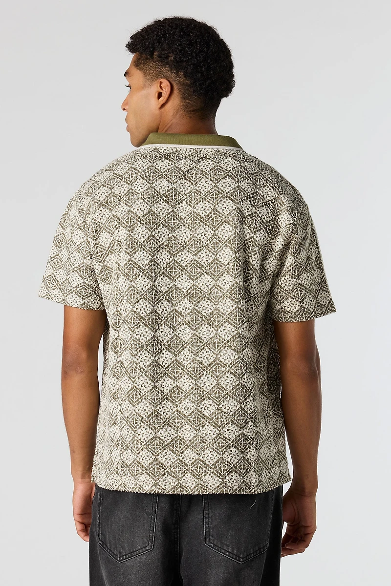 Textured Polo Top