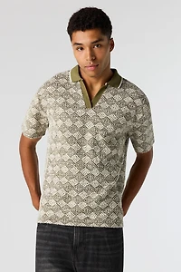 Textured Polo Top