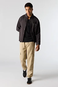 Jogger cargo en tricot gaufré