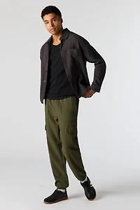 Jogger cargo en tricot gaufré