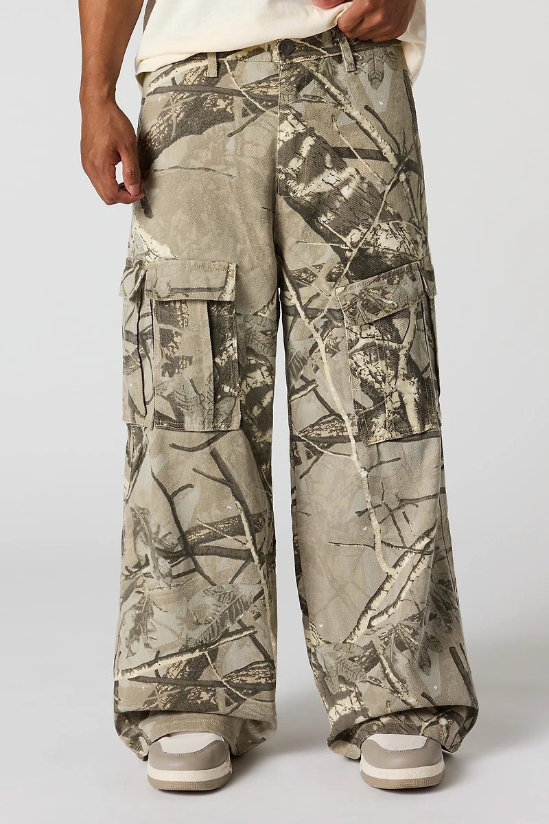 Camo Wide Leg Cargo Pant
