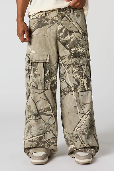 Camo Wide Leg Cargo Pant