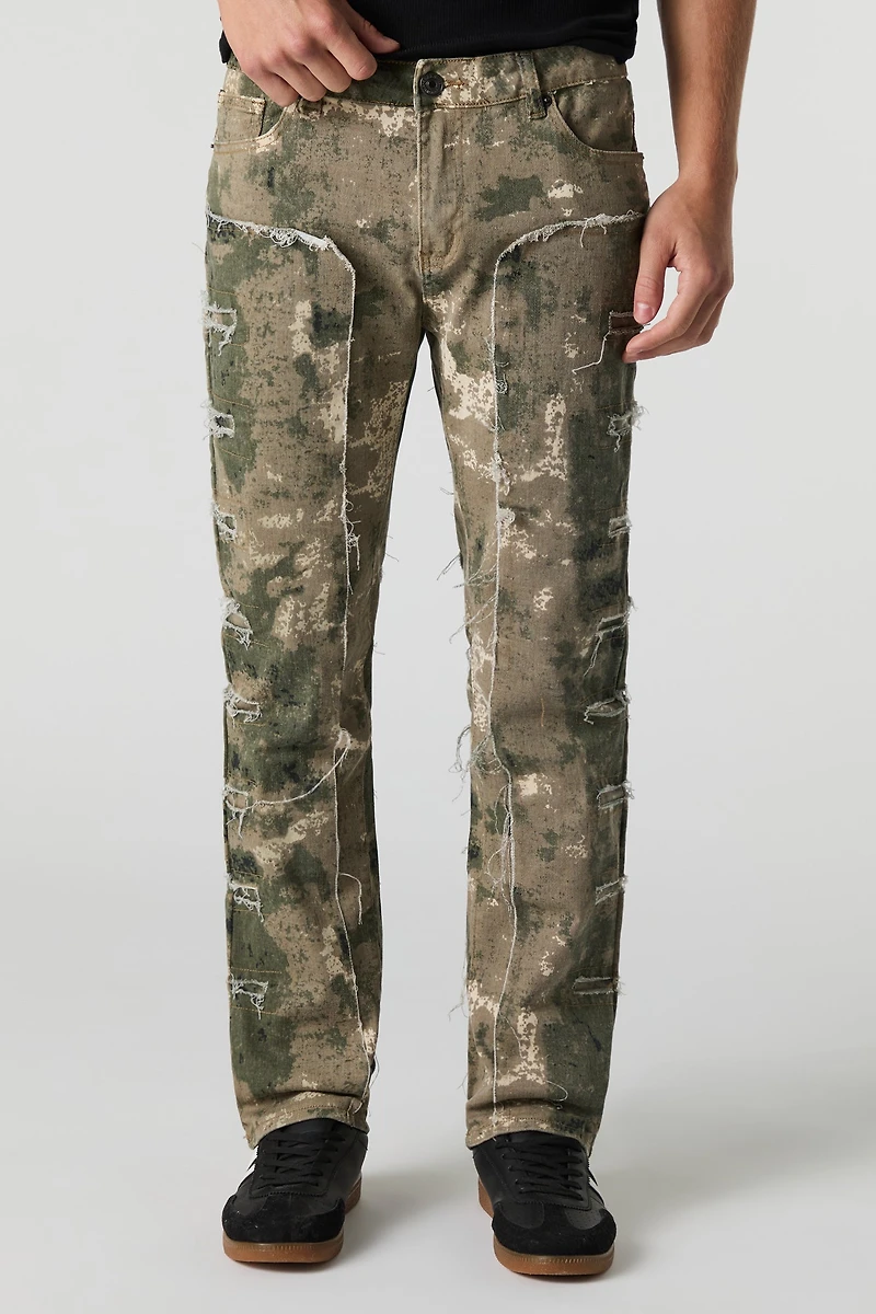 Camo Distressed Slim Jean