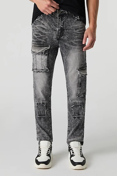 Distressed Skinny Cargo Jean