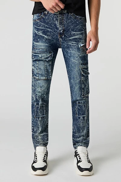Distressed Skinny Cargo Jean