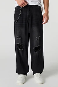 Distressed Baggy Jean with Chain
