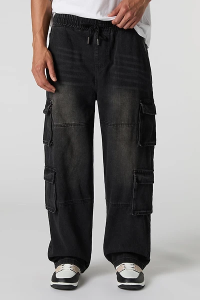 Wide Leg Drawstring Cargo Jean