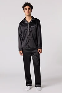 Haut de pyjama boutonné en satin