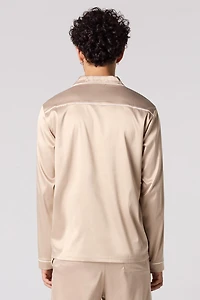 Haut de pyjama boutonné en satin