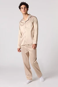 Haut de pyjama boutonné en satin