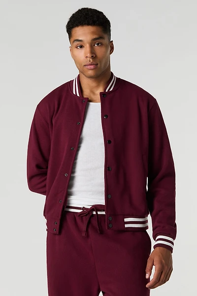 Blouson de style universitaire en molleton