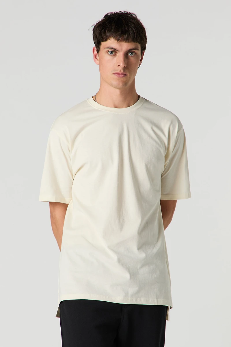 T-shirt ras du cou asymétrique