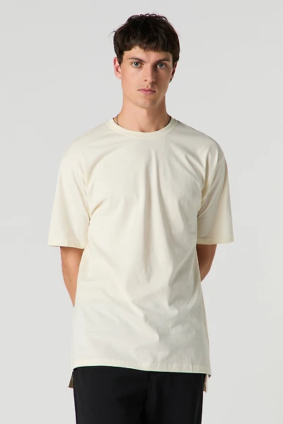 T-shirt ras du cou asymétrique