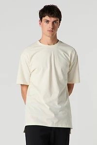 T-shirt ras du cou asymétrique