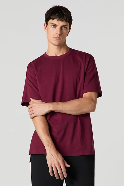 T-shirt ras du cou asymétrique