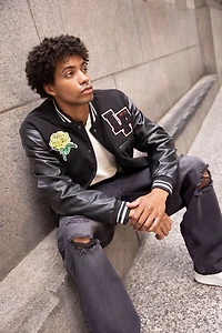 LA Chenille Embroidered Varsity Jacket