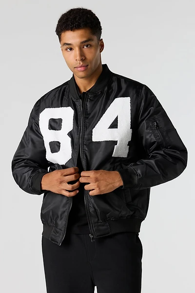 Chenille Embroidered Bomber Jacket