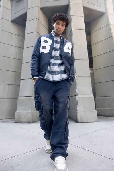 Chenille Embroidered Bomber Jacket