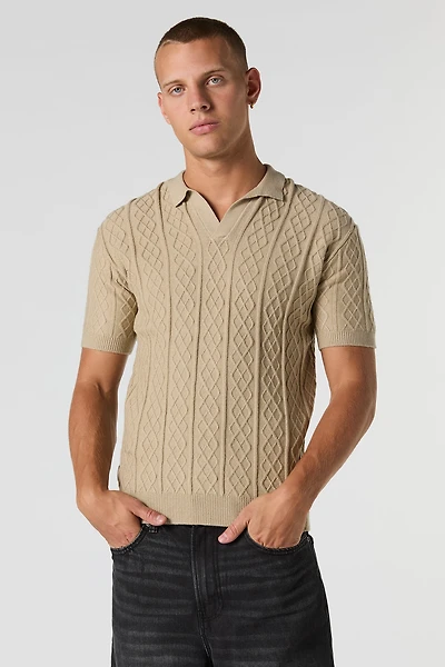 Polo en tricot torsadé