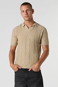 Polo en tricot torsadé