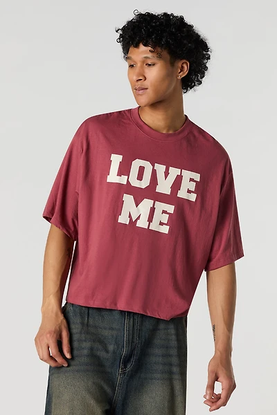 T-shirt carré à imprimé Love Me