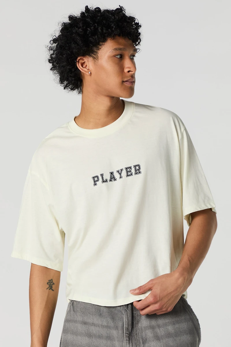 T-shirt carré à imprimé Player