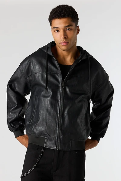 Crocodile Faux Leather Hoodie