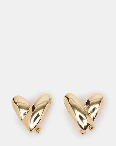 HEART STUD EARRINGS GOLD