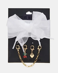 SHOE LACES AND CHARMS WHITE