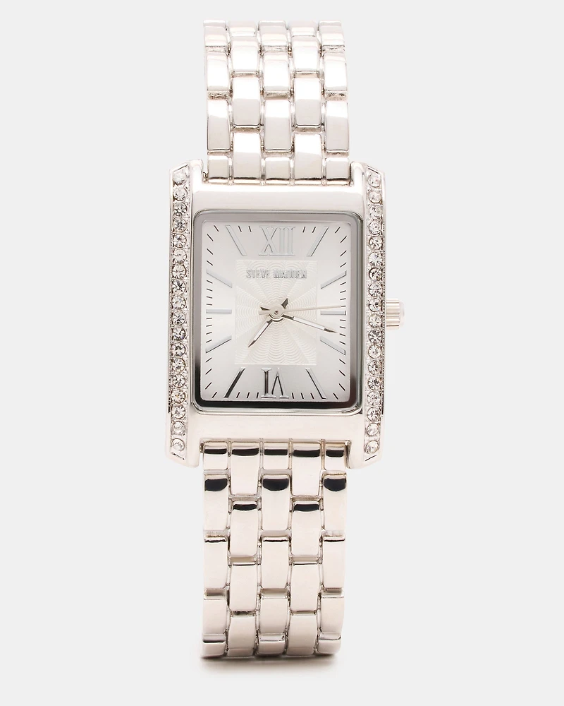 WOMEN'S SQUARE STAINLESS STEEL WATCH SILVER