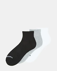 SPORT CUSHION QUARTER SOCKS BLACK/WHITE