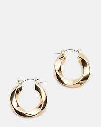 SMALL TWISTED HOOPS GOLD