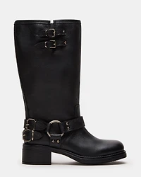 ASTOR BLACK LEATHER WIDE CALF
