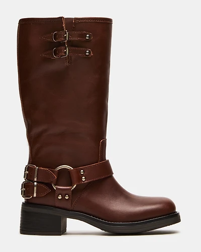 ASTOR BROWN LEATHER WIDE CALF