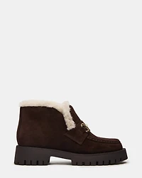LEON FAUX FUR CHOCOLATE BROWN SUEDE