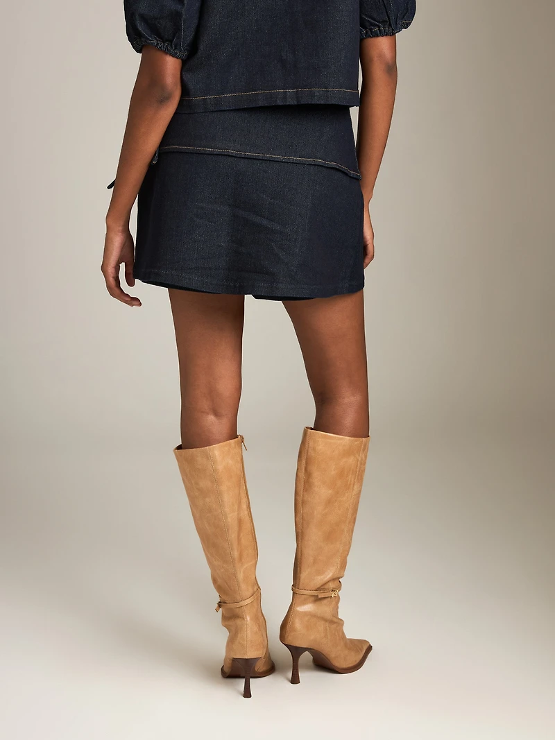 Raya Denim Wrap Skort