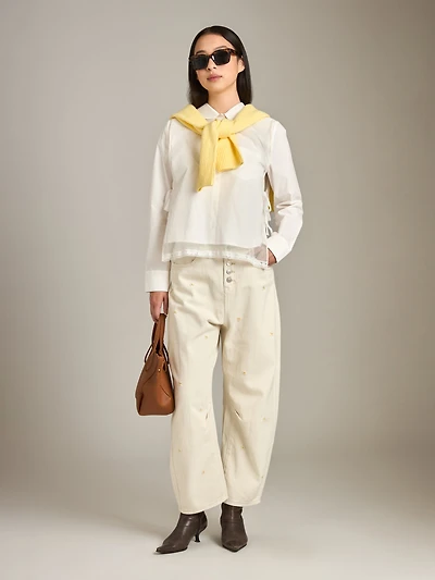 Flower Embroidery Pants