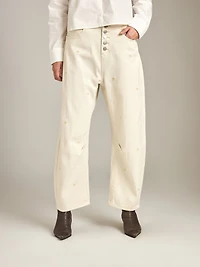 Flower Embroidery Pants