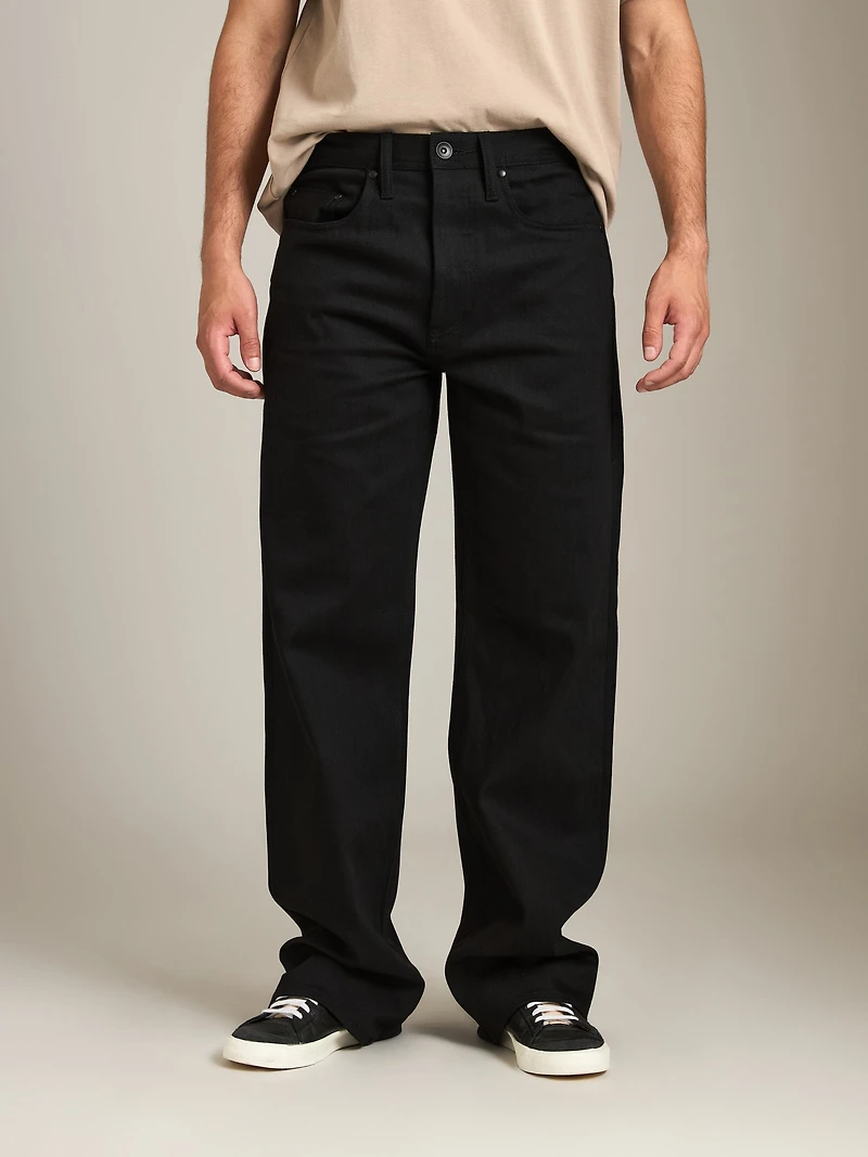 UB744 Wide Straight Stretch Selvedge - Black
