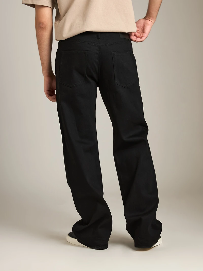 UB744 Wide Straight Stretch Selvedge - Black